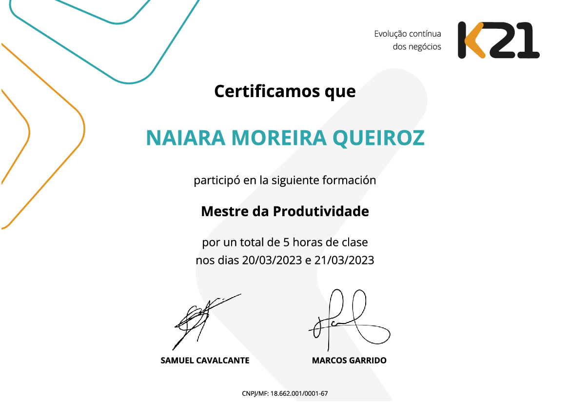 Certificado K21